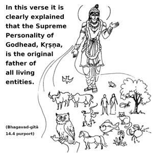 Purport to Bhagavad Gita 14.4 image - thumbnail size