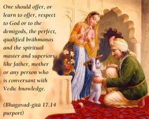Purport to Bhagavad Gita 17.14 image - thumbnail size