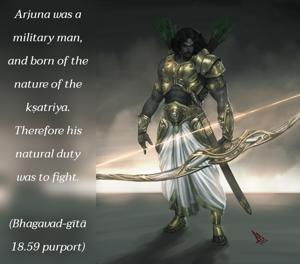 Purport to Bhagavad Gita 18.59 image - thumbnail size