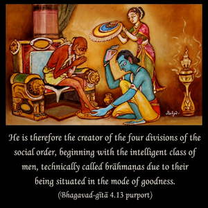 Purport to Bhagavad Gita 4.13 image - thumbnail size